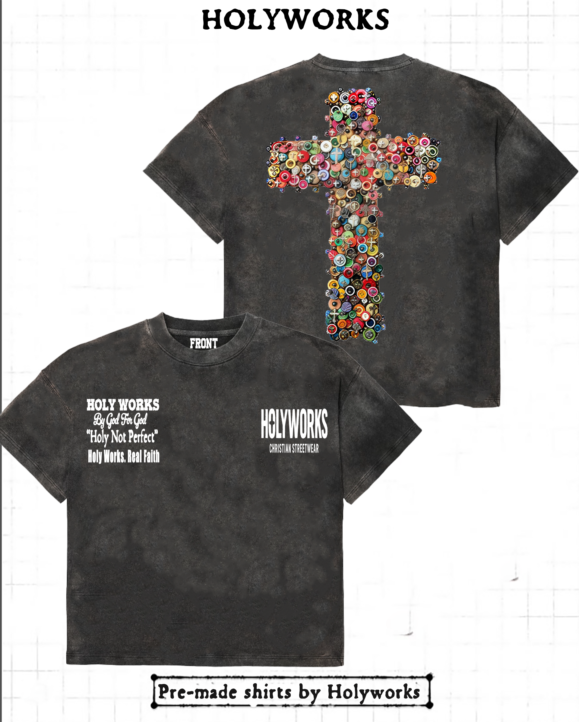 Button cross Tee